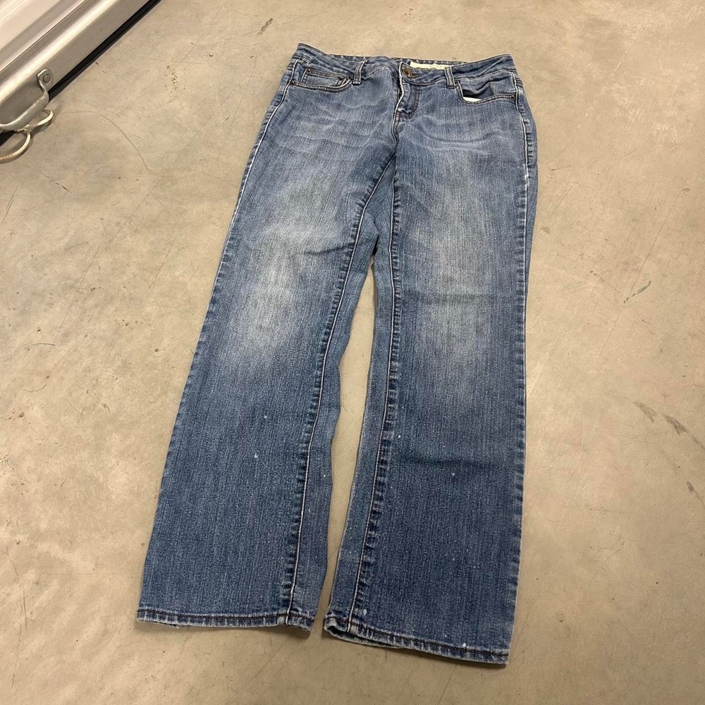 Y2K DKNY Low Rise Bootcut blue denim Wide Leg Dark Wash Grunge Style Jeans